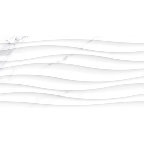 Ανάγλυφο γυαλιστερό πλακάκι τοίχου Livorno Wave Gris 30x60 με μαρμάρινη όψη